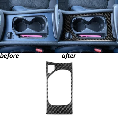 Consola de fibra de carbono real portavasos de agua embellecedor de panel para Chrysler 200 2015-2017 Foto 1 de 4