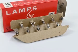 Box of 10 Chicago Miniature Lamps 327 28 Volt 0.04 Watt Midget Flange Base - Picture 1 of 3