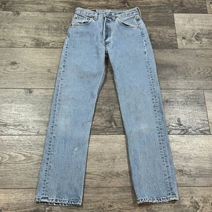 Vintage 90er Levi's 501 Button Fly hellblaue Damenjeans hergestellt in den USA Größe 28 x 30 - Bild 1 von 12
