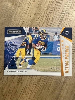 Aaron Donald 2019 Panini Rookies & Stars Action Packed Orange /99 LA Rams - Image 1 of 3
