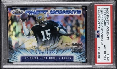 Topps Finest Moments 2000 refractor automático Bart Starr PSA auténtico ADN automático patio auténtico Foto 1 de 2