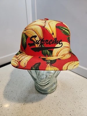 SUPREME Banana Script Logo 5 Paneles Snapback Sombrero Primavera Verano 2016 SS16 ROJO Nuevo Foto 1 de 4