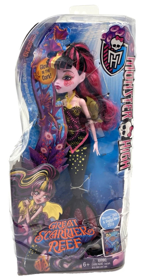 Nuevo en Paquete Monster High Reef Draculaura Brillante Muñeca Ghoulfish Brilla Oscura *Edición* 2015 Foto 1 de 4
