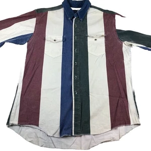 Vintage Wrangler Jeanshemd Herren XL weiß mit X-Long Schwänzen Brush-Popper - Bild 1 von 7