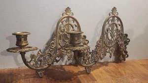 Antique Victorian Wall Sconces in Brass on Swivel Mounts for Piano - Picture 1 of 7
