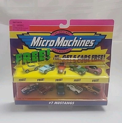 GALOOB MICRO MACHINES DIE CAST MINIATURE CARS #7 MUSTANGS.  - Image 1 of 4