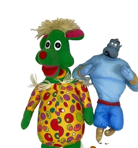 Lot of 2 Plush Characters – Disney Aladdin Genie & Polkaroo - Vintage - Picture 1 of 2
