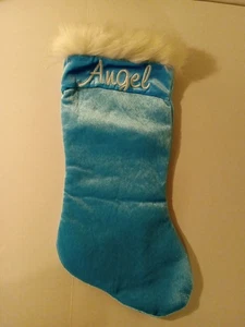 Dan Dee Collectors Choice Weihnachtsstrumpf Engel Türkis Samt 17 Zoll - Bild 1 von 5