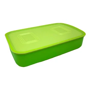 Tupperware Pak N Stor Container Pack & Store Rectangle 1.1 Liters Green NEW - Picture 1 of 11