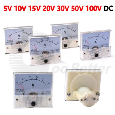Voltmeter 5/10/15/20/30/50/100V DC Analog Voltage Panel Meter Gauge Tester Meter - Image 1 of 4
