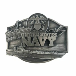 Vintage NIP Siskiyou 1987 United States Navy Metal Belt Buckle w/Mfg Document - Picture 1 of 4