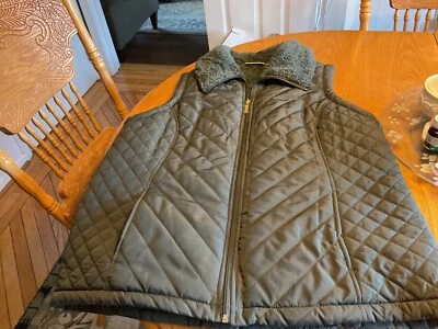 Denim & Co. Chaleco acolchado Active Olive forrado de piel sintética - talla L Foto 1 de 4