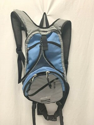 Mochila de hidratação Eddie Bauer azul/cinza com bexiga 2L caminhada acampamento ao ar livre - Imagem 1 de 4