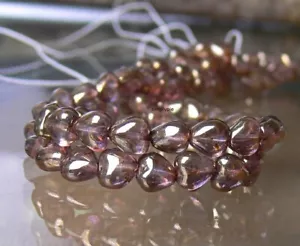Brown Lumi Heart Czech Glass Beads 6mm 25 Pcs - Picture 1 of 4