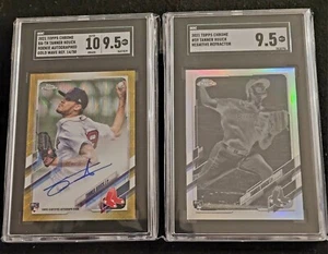 2021 Topps Chrome Tanner Houck SGC Lot (2 Cards) RC Gold Wave Auto - Negative Ref - Bild 1 von 4