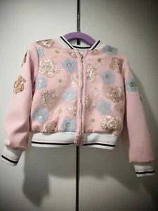 Baby Sara  Sequin Bomber Zipper Jacket Size 4 - Picture 1 of 12