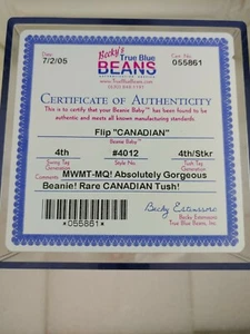 ❤️RAR Ty Beanie Baby Flip Canadian ZERTIFIZIERT AUTHENTISCH versiegelte Hülle - Bild 1 von 6