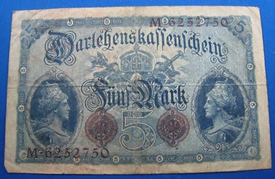 GERMANY 1914 - 5 MARK NOTE    (ek) - Image 1 of 2