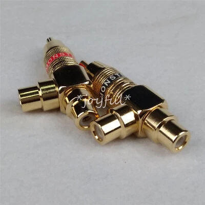2PCS Lot Pure copper Audio Right Angle RCA Adapter Splitter Male-to-Female - Image 1 of 3