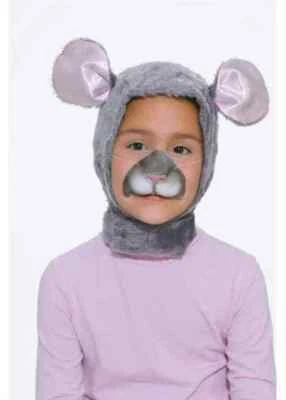 Animal Disguise Kits Child's Eared Hood & Nose Faux Fur & Satin Costume Kit OS - Image 1 of 4