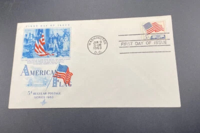 FDC American Flag Art Craft  5c Regular Postage Series 1963 #1208 - Image 1 of 2