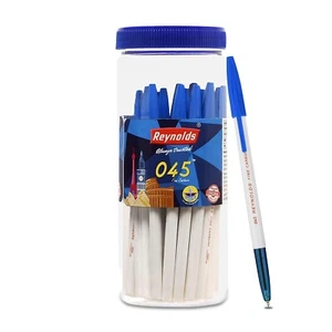 Reynolds 045 penna a sfera 25CT BARATTOLO BLU CONFEZIONE comoda impugnatura | punta 0,7 mm - Foto 1 di 4