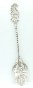 Vintage Antique Sterling Silver Native American Dancer Twist Handle Fruit Spoon - Picture 1 of 9