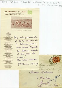 Paris IX ème 5 Rue La Bruyère & Dépt 56- Belle Entête d'une Oeuvre Publique 1931 - Bild 1 von 1