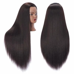 Training Head Mannequin Hairdresser Cosmetology Manikin Cosmetology Yaki-Black - Picture 1 of 5