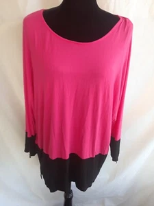 Top túnica cremalleras Vecceli Italia Collection rosa negro manga 3/4 talla XL - Imagen 1 de 7