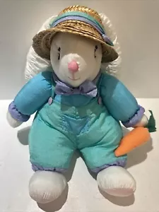 Conejito Conejo Pascua Peluche 9” Sombrero Sentado Paracaídas Nylon Colores Pastel - Imagen 1 de 9