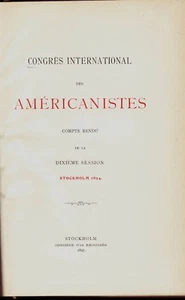 AMERICANISTES American Native Art - 1894 Congress Proceedings - Stockholm - Picture 1 of 5