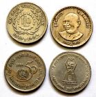 1975-1994-95-2001 - 5 Rs. Four Copper-Nickel Republic India FINE Coins Lot -