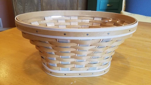 Longaberger 2011 washed linen oval bowl basket bowl protector Warm brown gray Cover