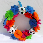 Day of the Dead~Dia de los Muertos~18" Calavera Wreath~Sugar Skulls & Flowers!