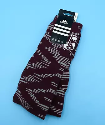 Texas A&M Aggies Crew Socks Womens One Size Adidas NCAA Red Gray New Mid Y2K - Image 1 of 3