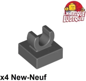 Lego 4x Tile Modified plaque clip pince 1x1 gris foncé/dark bluish gray 15712 - Picture 1 of 1