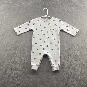 Miles the Label Winterberry Print Stretch Organic Cotton Fleece Romper Light Hea - Picture 1 of 4
