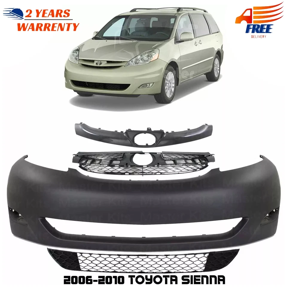 Kit de montaje de cubierta de parachoques delantero fascia y rejilla para Toyota Sienna 2006-2010 Foto 1 de 4