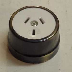antique brass classic electric  heritage power socket white face 56 AB W - Imagen 1 de 5