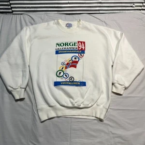 Vintage Olympic Sweater Lillehammer 1994 Winter Games Mens Medium Sweatshirt 90s - Picture 1 of 15