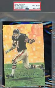 Dick Butkus Gem Mint 10 PSA DNA Signed Goal Line Art Card GLAC Autograph - Picture 1 of 1