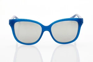Guess GU7401 87C Blue Plastic Cat Eye Sunglasses Frame 56-16-135 Mirror Lenses - Picture 1 of 3