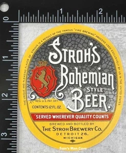Stroh's Bohemian Style Beer Label - MICHIGAN - Picture 1 of 1