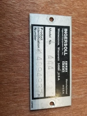 Cortacésped Case Ingersoll 444 placa de identificación para tractor de césped (118) Foto 1 de 2