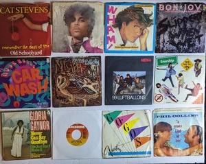 Gruppenposten 70er 80er Vinyl 45er Singles Schallplatten Chart Hits insgesamt zwölf 45er Vinyl - Bild 1 von 23