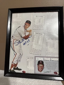 Foto enmarcada firmada por Stan Musial con certificado de autenticidad HOF 1969 Cardenales de San Luis - Imagen 1 de 3