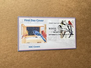 US 2018 FDC +Birds in Winter #5317-20 +HAC Cachet +Only 4 Made +Popular - Picture 1 of 2
