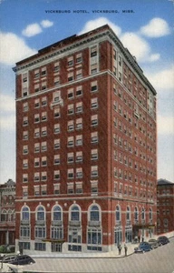 Vicksburg,MS Hotel County Mississippi Linen Postcard - Picture 1 of 2