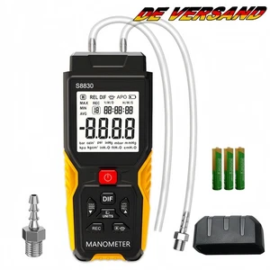 Digital Manometer Differenzdruck Messgerät mit LCD Anzeige Daten Hold Max/Min DE - Bild 1 von 9